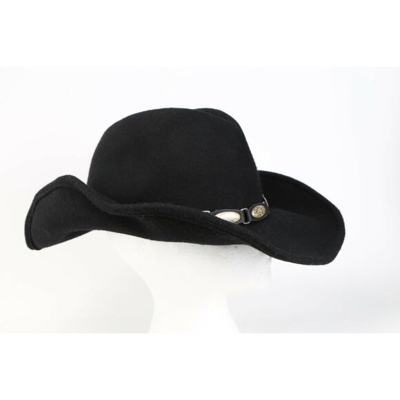 SCALA Black Wool Fedora Cowboy Western Hat One Size - Picture 11 of 12
